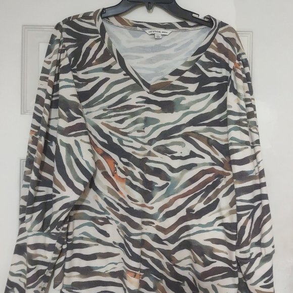 Zac & Rachel Tops Multicolor Zebra Striped Top From Zac Rachel Size